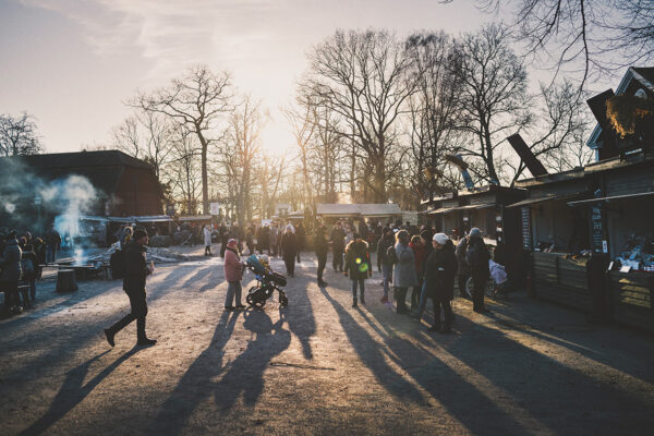 Gäster på julmarknaden Bollnästorget_foto: Anna Hugosson