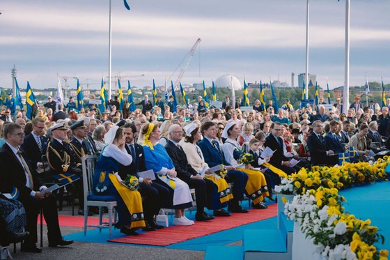 Kungafamiljen firar Nationaldagen på Skansen. Foto: Anna Hugosson