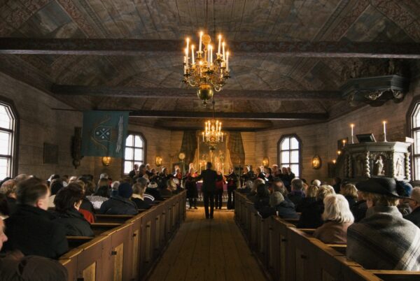 Seglora kyrka på Skansen, foto Marie Andersson